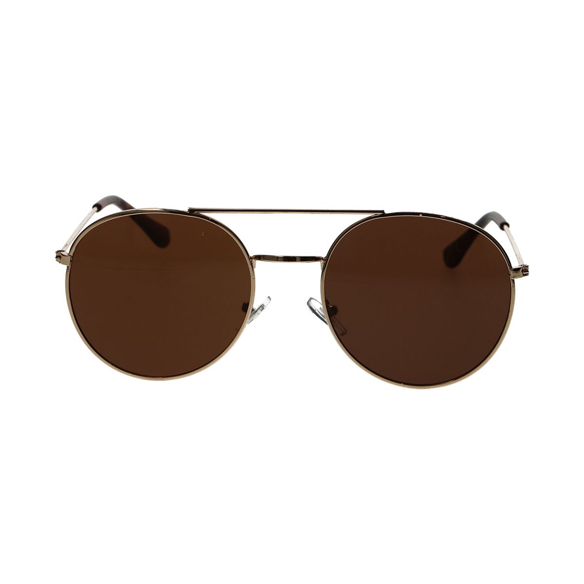 Spektrumspektrum Sonnenbrille rund Gold Metall Brown Unisex