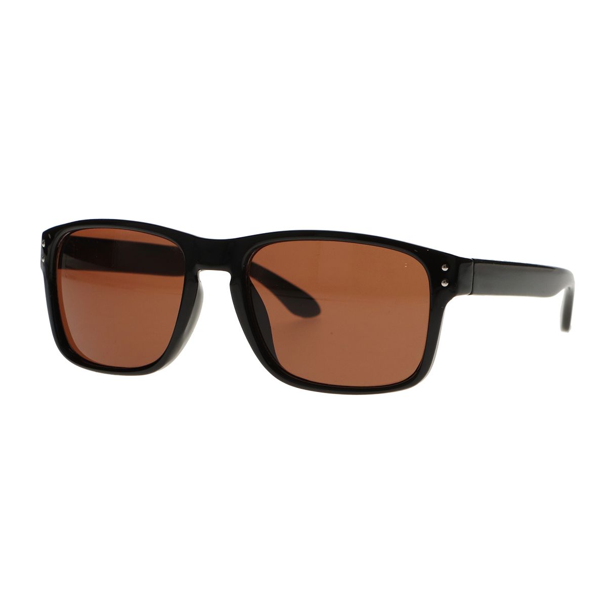Spektrumspektrum Sonnenbrille schwarzes Rechteck braunes Glas Unisex