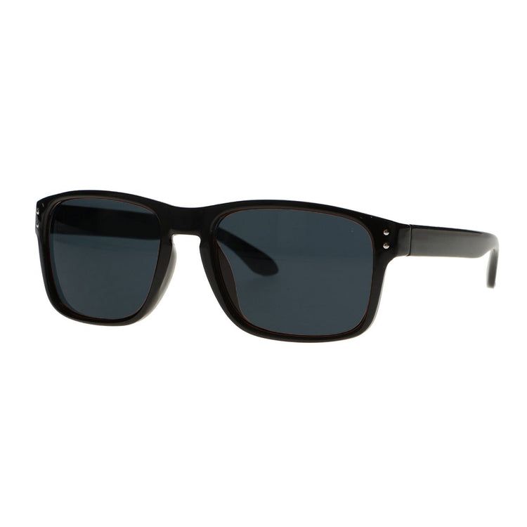 Spektrumspektrum Sonnenbrille schwarzes Rechteck braunes Glas Unisex