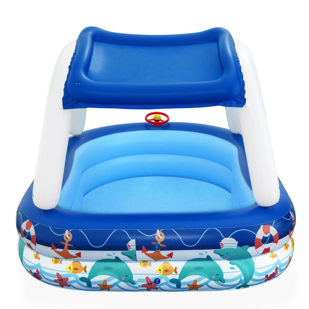 BESTWAY FAMMLIGE ZWEMBAD MIT SONNESSCREEN Sea Captain, 213x155x132Cm