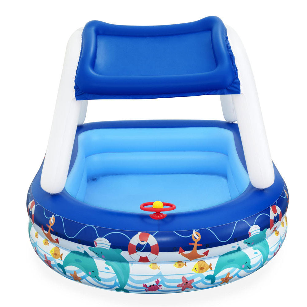 BESTWAY FAMMLIGE ZWEMBAD MIT SONNESSCREEN Sea Captain, 213x155x132Cm