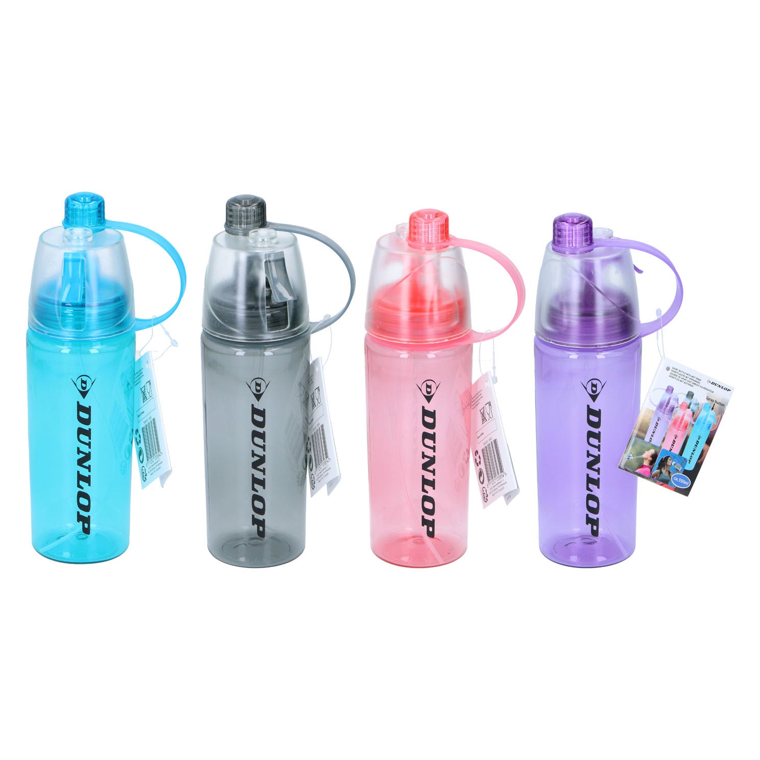 Dunlop -Trinkflasche und Nebelspray