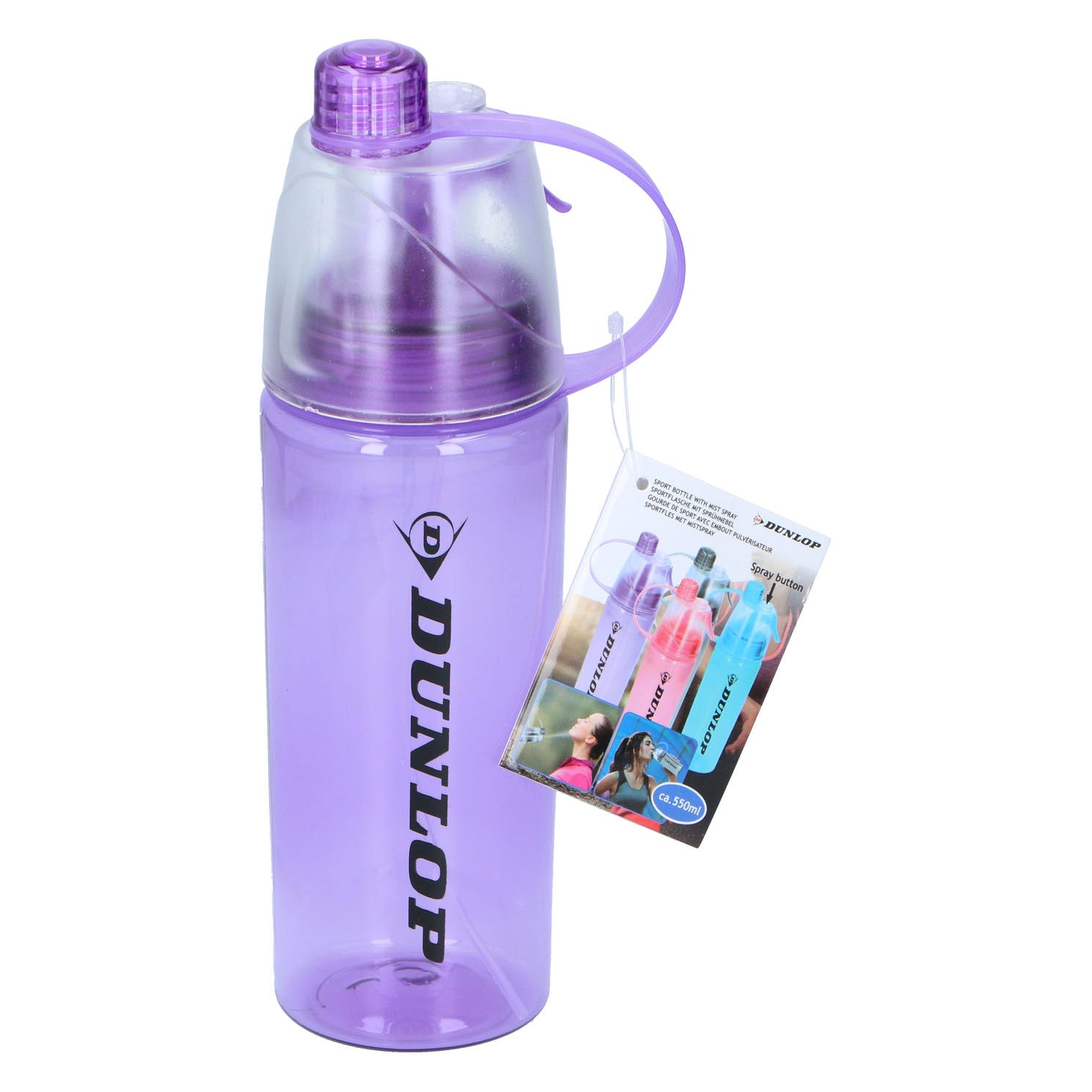 Dunlop -Trinkflasche und Nebelspray