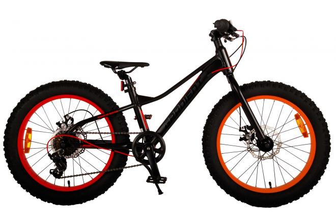 Volare Gradient Kinderfahrrad – Jungen – 20 Zoll – Schwarz Orange Rot – 6 Gänge – Prime Collection