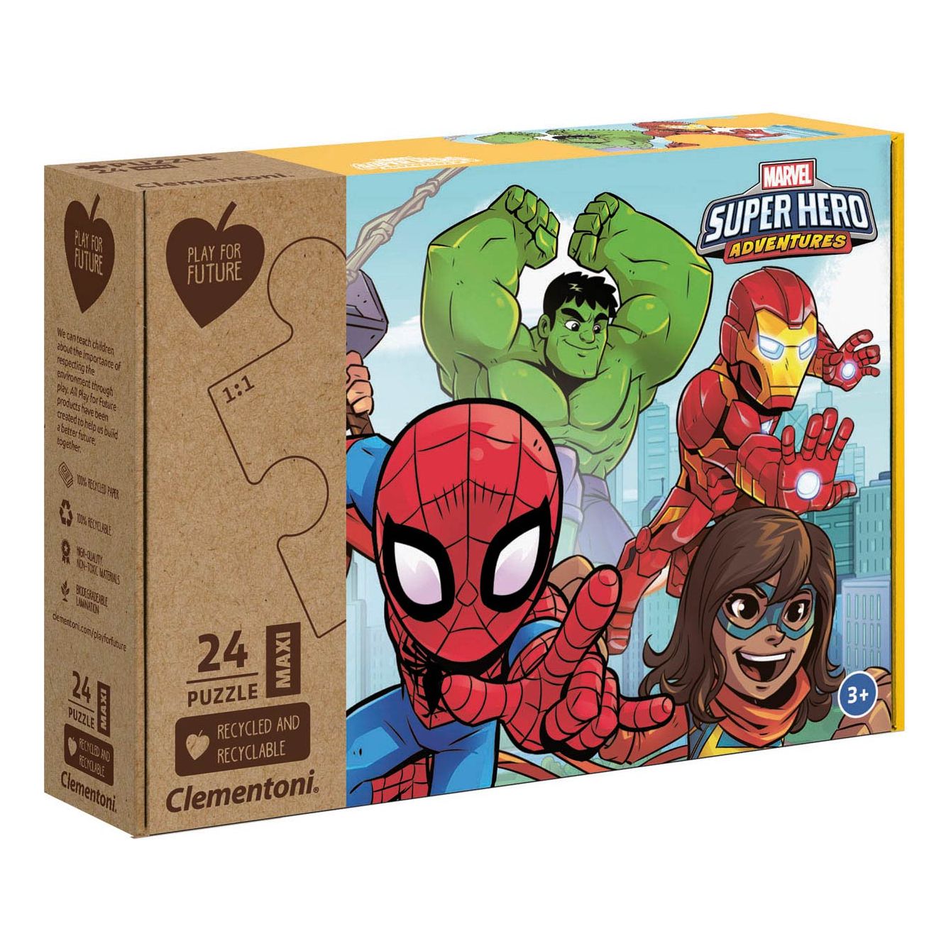 Clementoni Play für zukünftiges Maxi -Puzzle - Superhelden, 24st.