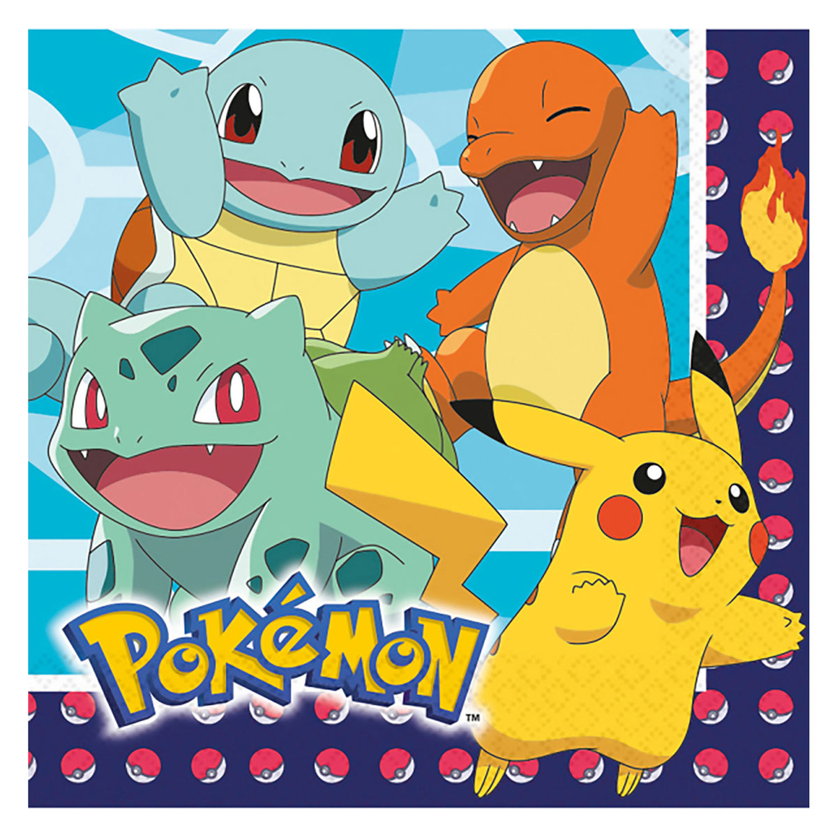 Haza Witbaard Pokemon Servietten, 16st.
