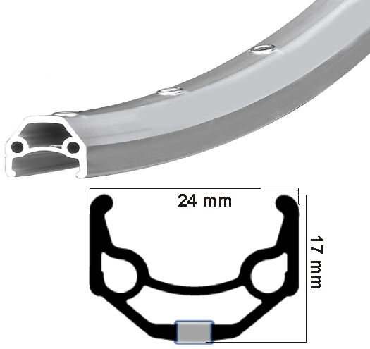 Ryde Zac 19 Felge Silber etrto 622 28 Zoll 36 Löcher 14g 24 mm breit