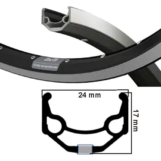 Ryde Velg Zac 19 Mat Black 26 Zoll 32 Löcher 14g
