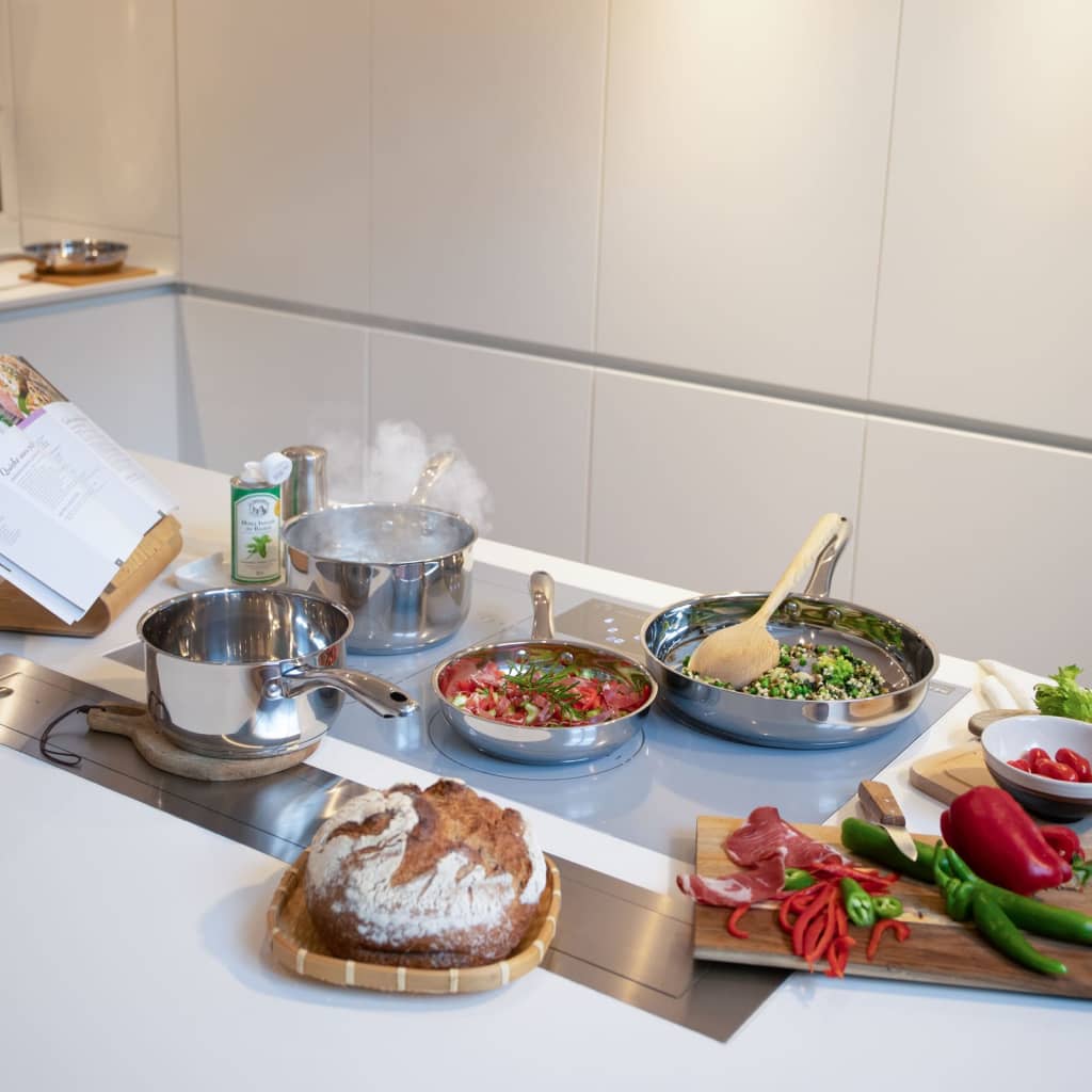 Livoo Livoo 5-teilige Pfanne Set Edelstahl Silberfarbe