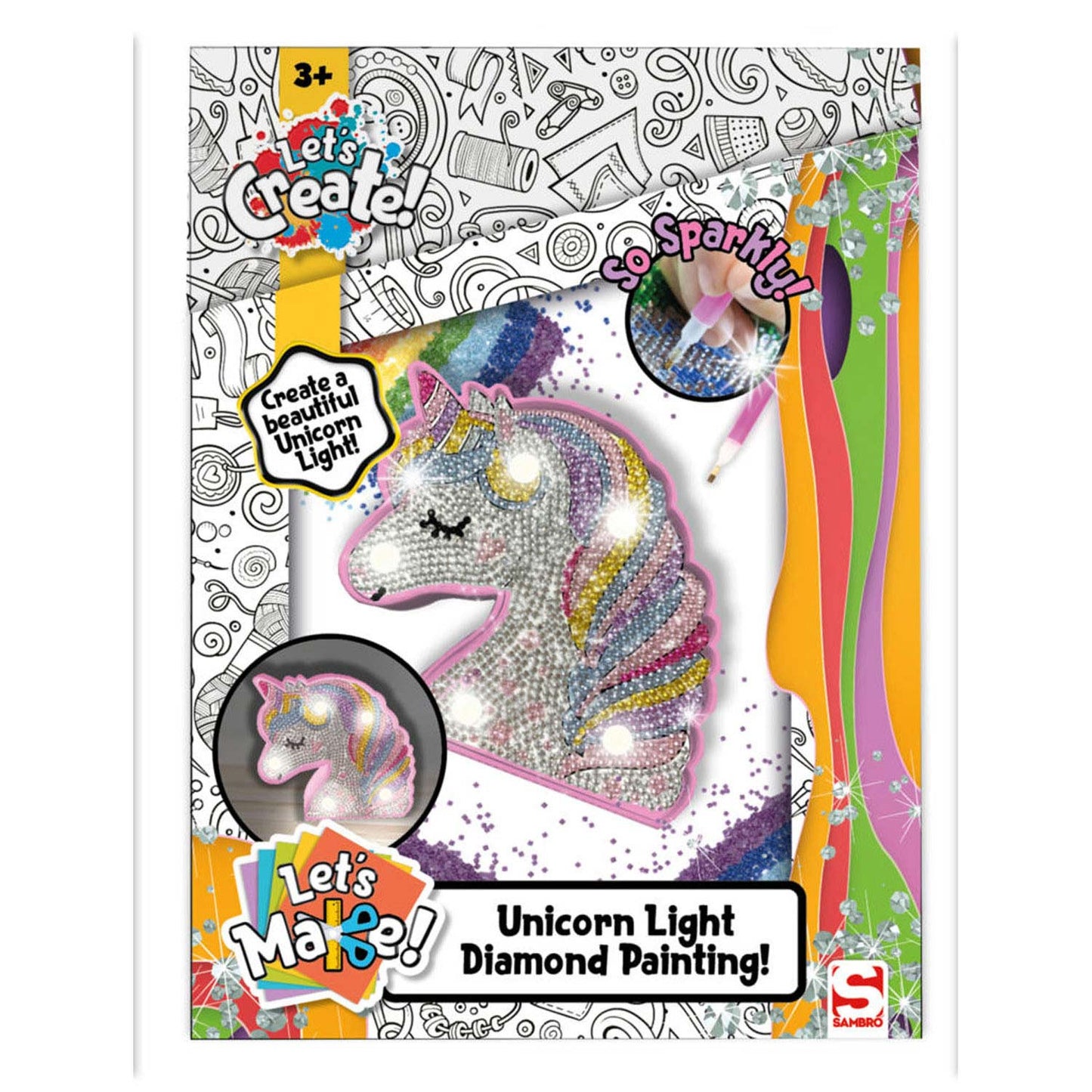 Diamond Art Unicorn Lampe
