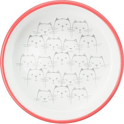 Trixie Food Bowl trinkt Katze flache Nase rot weiß