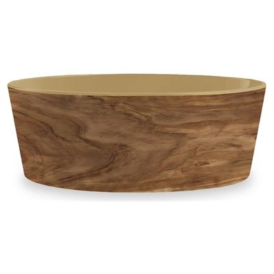 Tarhong Food Bowl Hund Olive Melamin Holzabdruck Sandfarbe