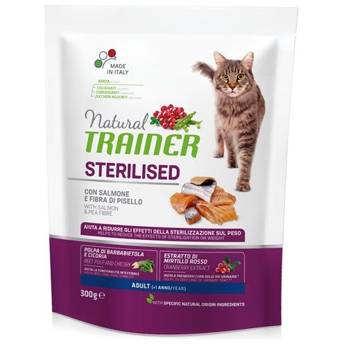 Natürlicher Trainerkatze sterilisierte Lachs