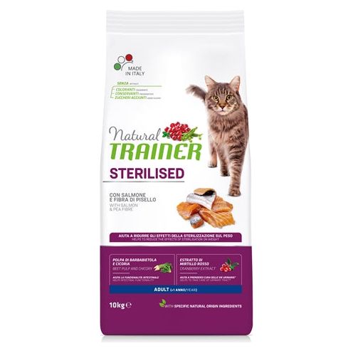 Natürlicher Trainerkatze sterilisierte Lachs