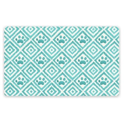 Tarhong -Tischemat Paw Ikat türkisblau
