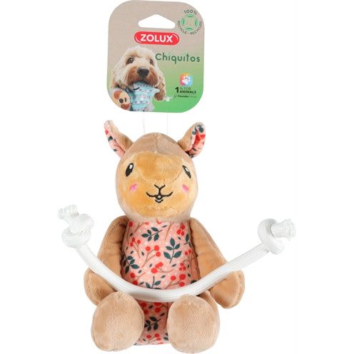 Zolux Chiquitos Plüsch Lama mit Seilrecycling
