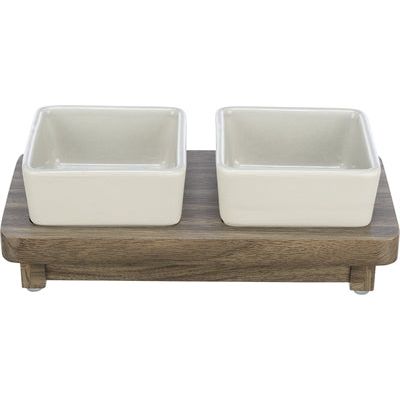 Trixie Food Bowl Hunde Set Citystyle Keramikgrau Braun