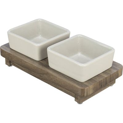Trixie Food Bowl Hunde Set Citystyle Keramikgrau Braun