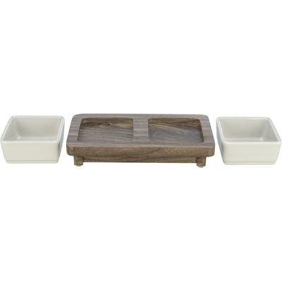 Trixie Food Bowl Hunde Set Citystyle Keramikgrau Braun