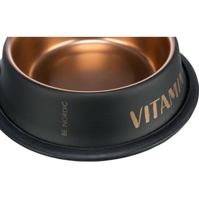 Trixie Be Nordic Feed Water Bin Edelstahl Gummi -Schwarz Bronze