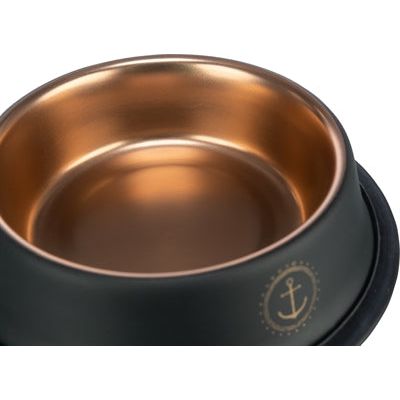 Trixie Be Nordic Feed Water Bin Edelstahl Gummi -Schwarz Bronze