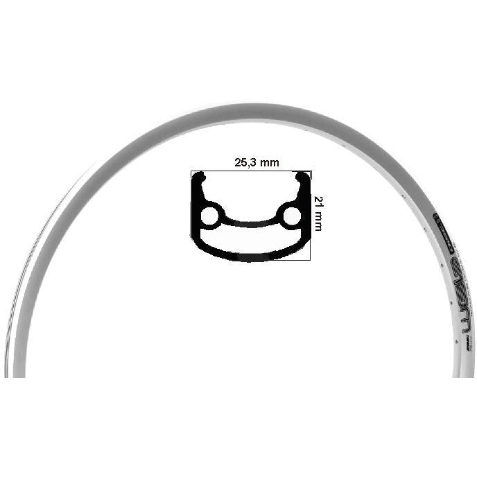 Rodi web disk (Scheibenbremse) E-Bike Felge 26 Zoll 559 silber 36 Loch 14