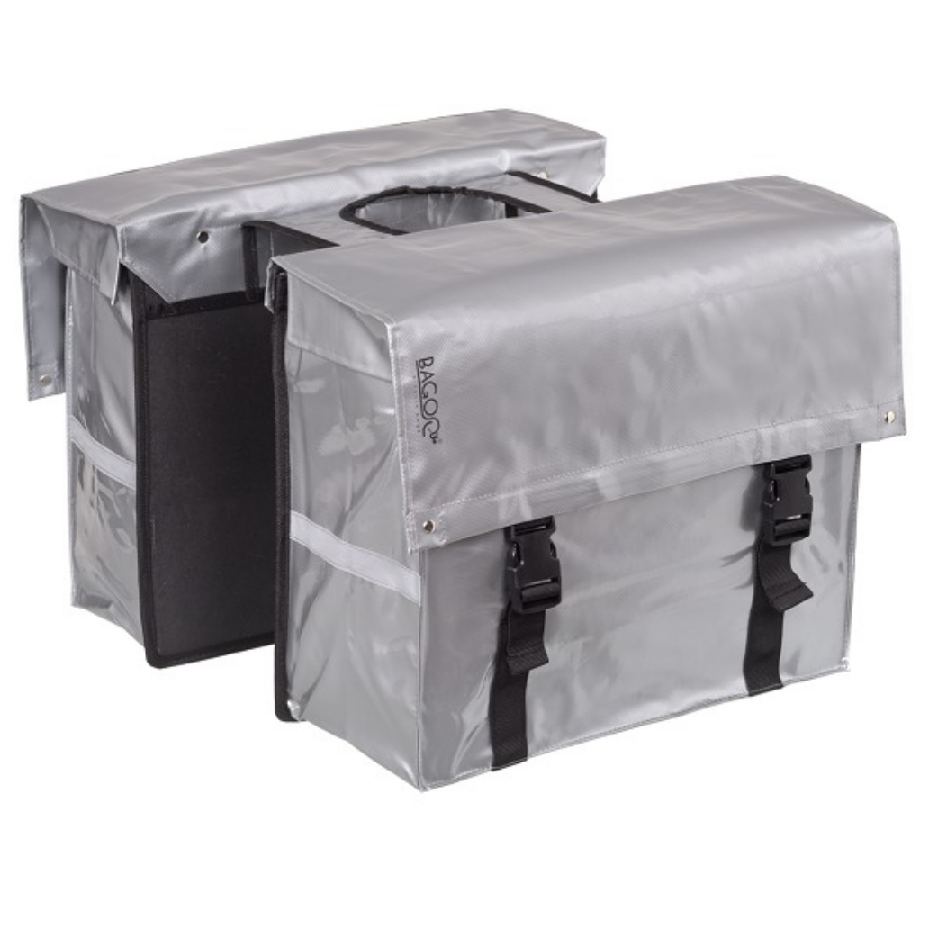 Bagoo Double Fahrradbeutel Bisonyl Silber Content 46L