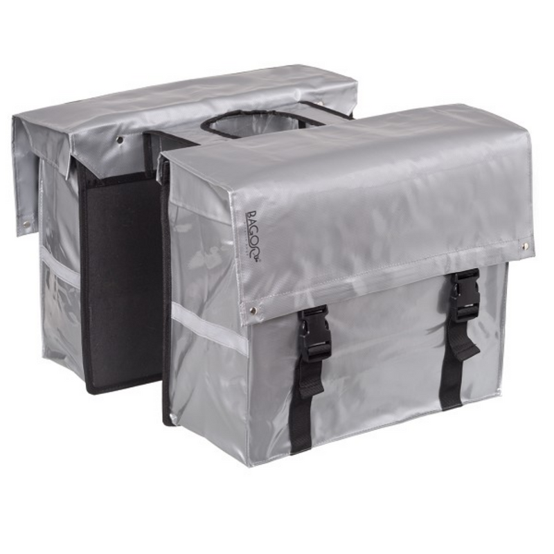 Bagoo Double Fahrradbeutel Bisonyl Silber Content 46L