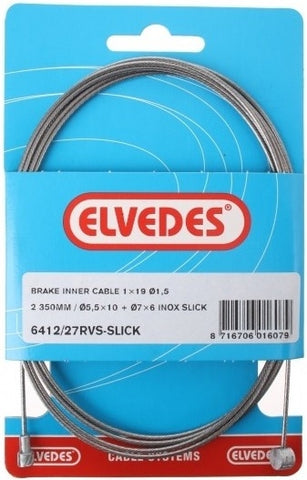 Bremsinnenzug Elvedes 2350 mm Edelstahl / Slick ø1,5 mm V-Nippel und T-Nippel (auf Karte)