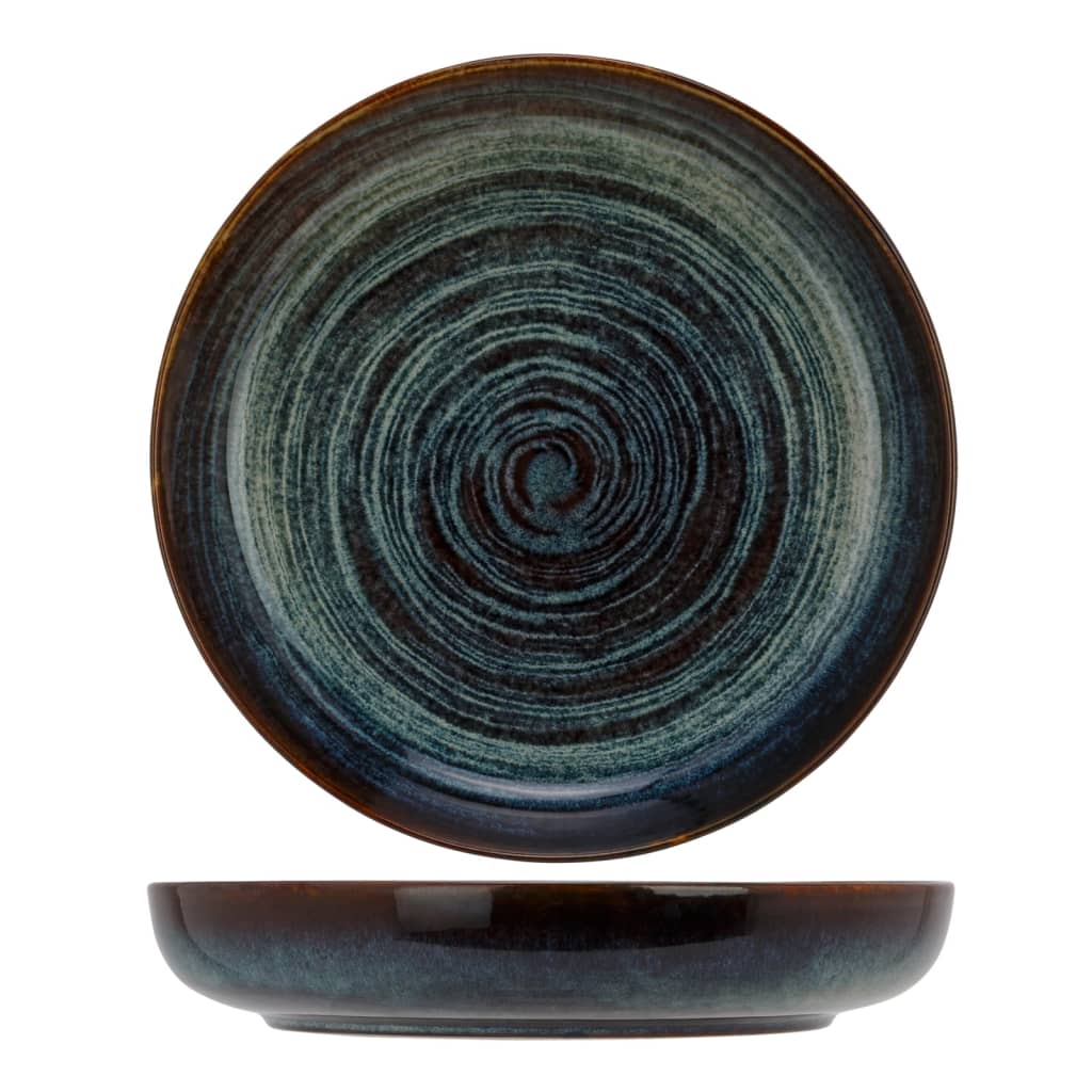 Gemütliche trendige, gemütliche trendige Platte Atlantis 4 ST Kreismuster Ø24 cm Blau