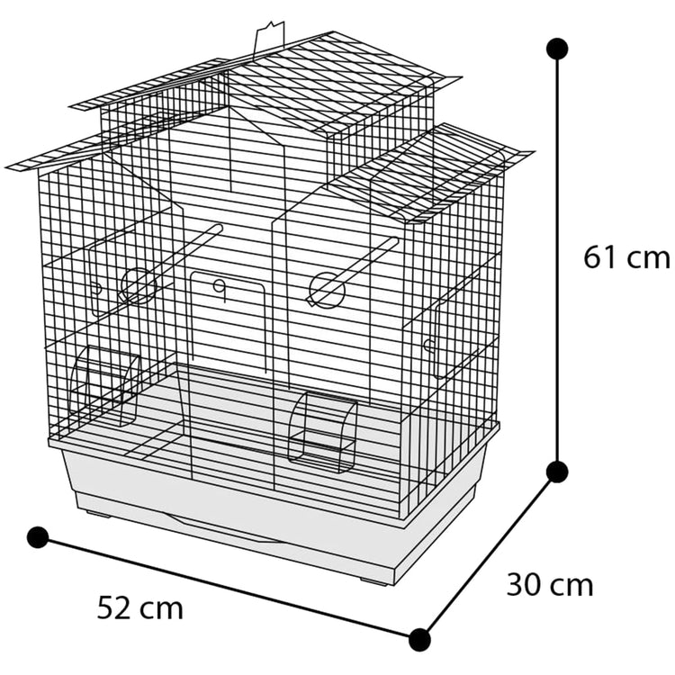 Flamingo Flamingo Bird Cage Numfor 52x30x61 cm Schwarz
