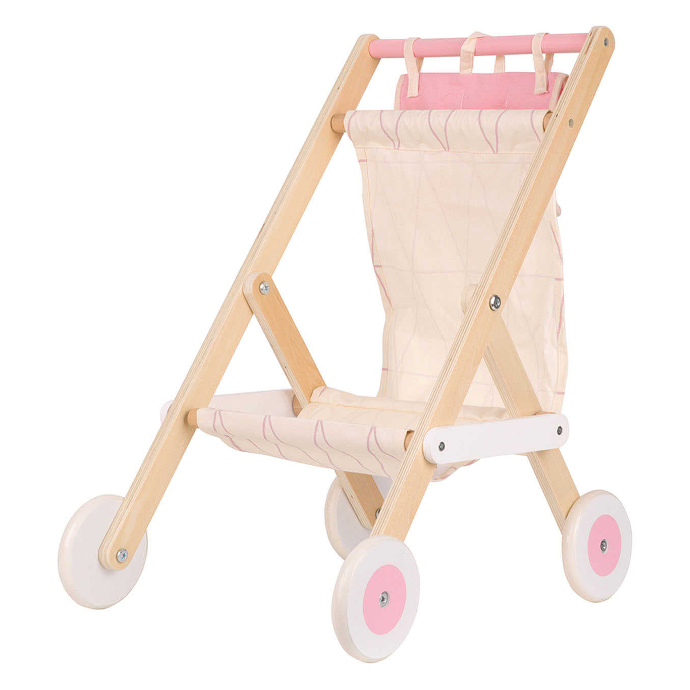Klassische Welt der Welt Holz Poppenbuggy White Pink