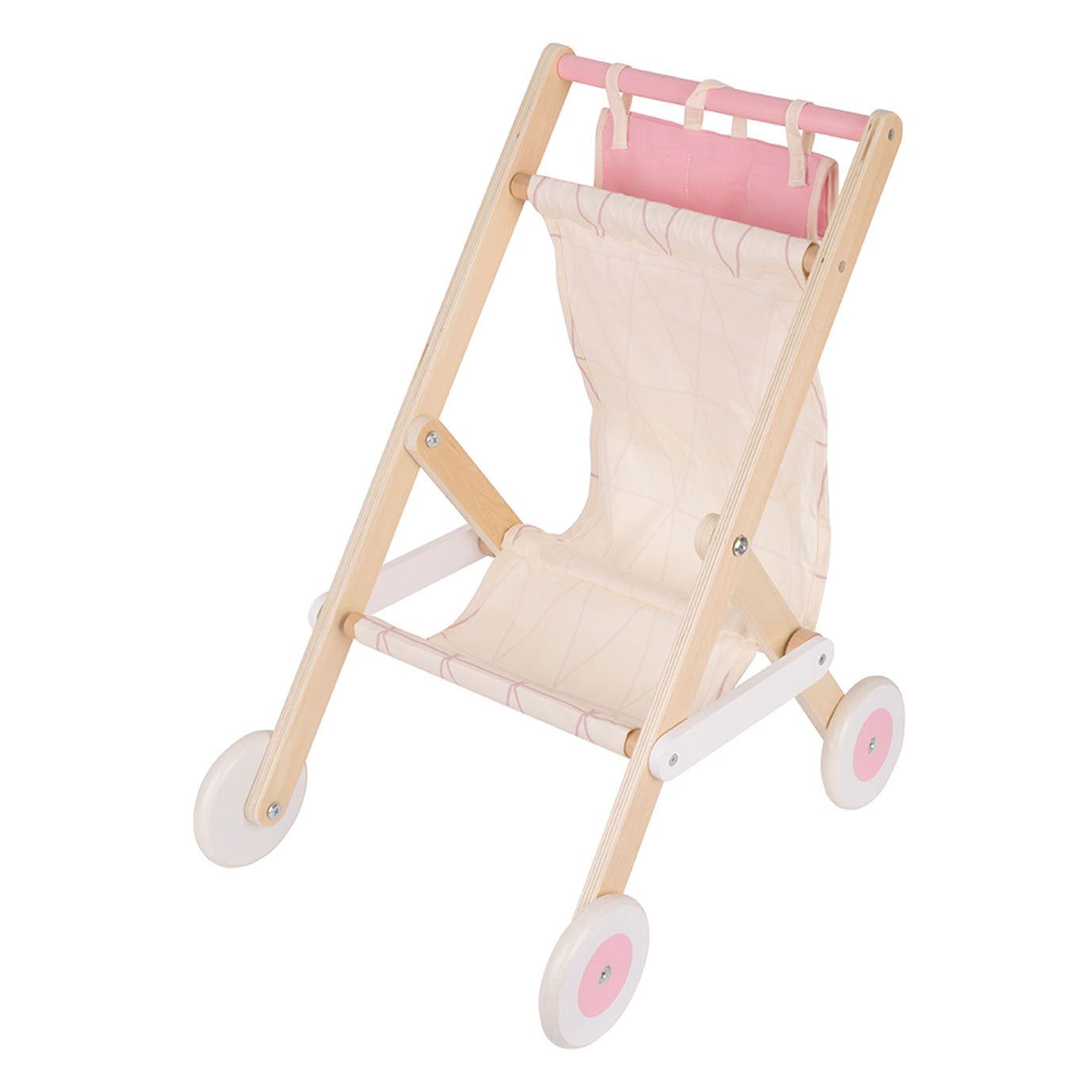 Klassische Welt der Welt Holz Poppenbuggy White Pink