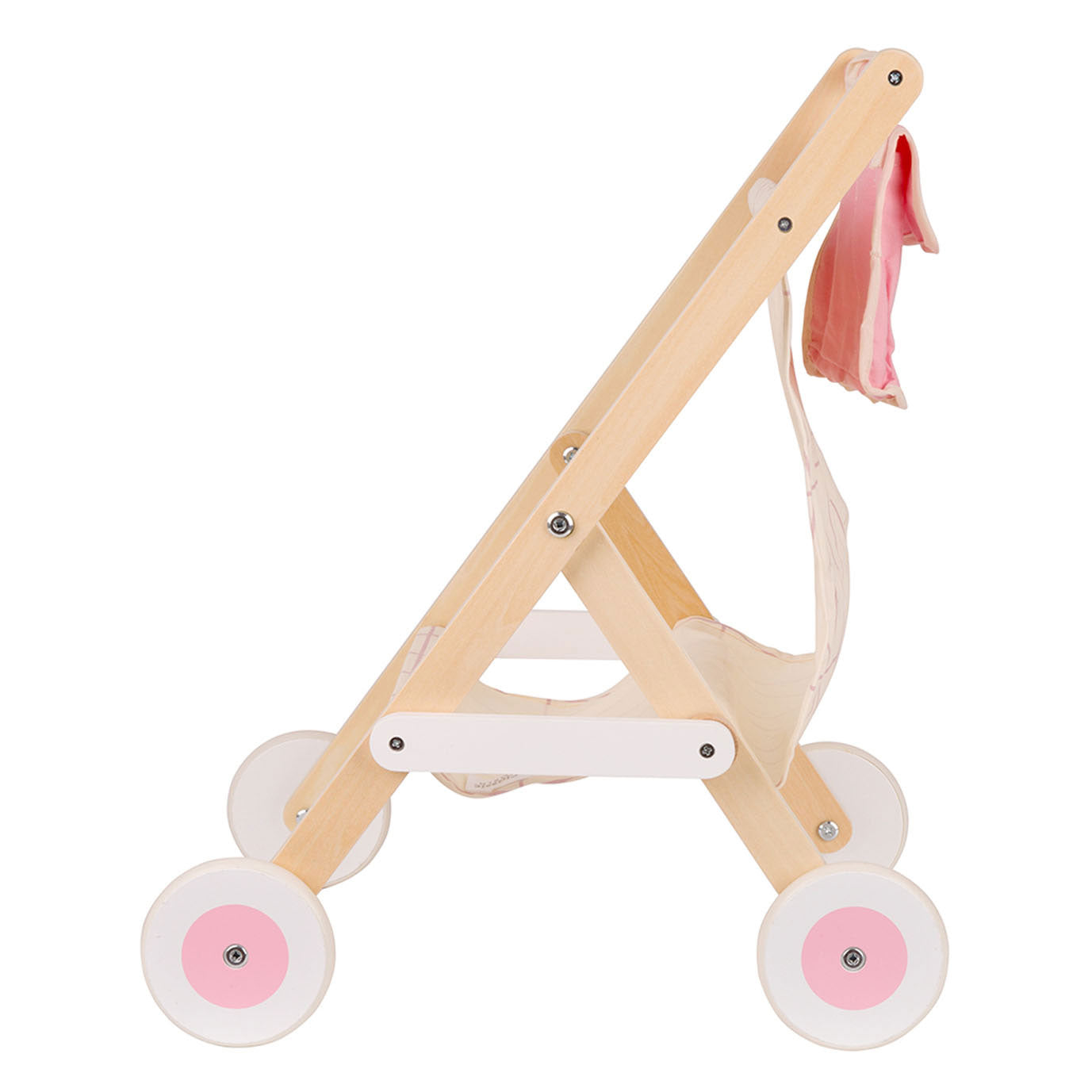 Klassische Welt der Welt Holz Poppenbuggy White Pink