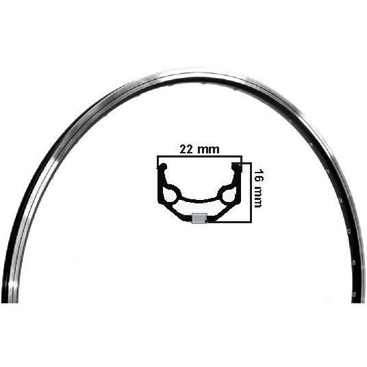 Ryde Velg Urban Race Alu Black Alu 16mm hoch> 22<36 Loch