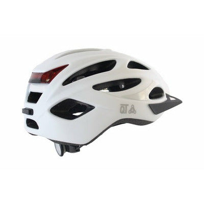 QT Cycle Tech Helm Urban 52-58 cm Matt Weiße LED-Beleuchtung 2810372