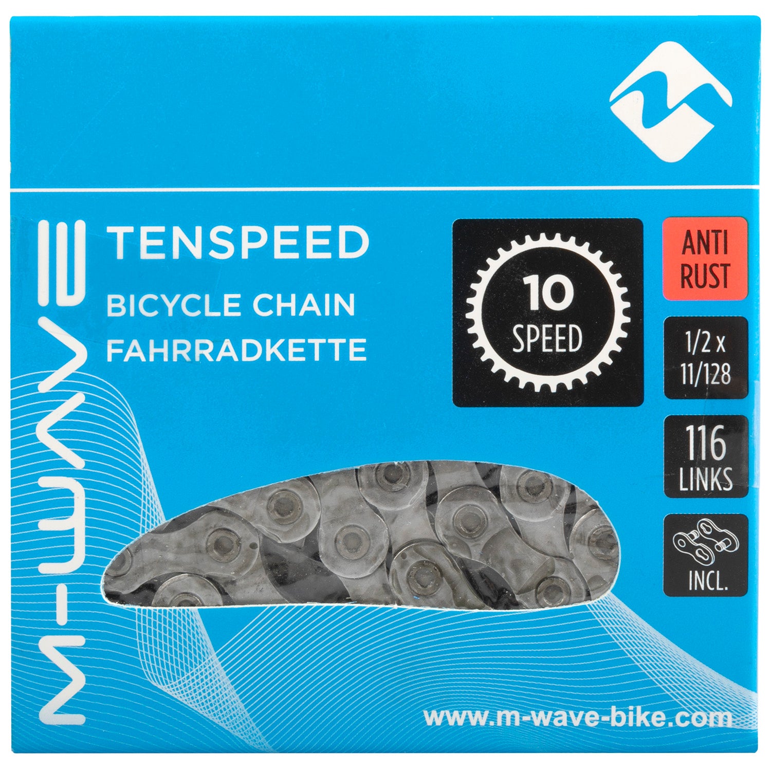 M-Wave M-Wave (KMC) Halskette 10-Gang 11 128 116 Schakels Anti-Roest in Box