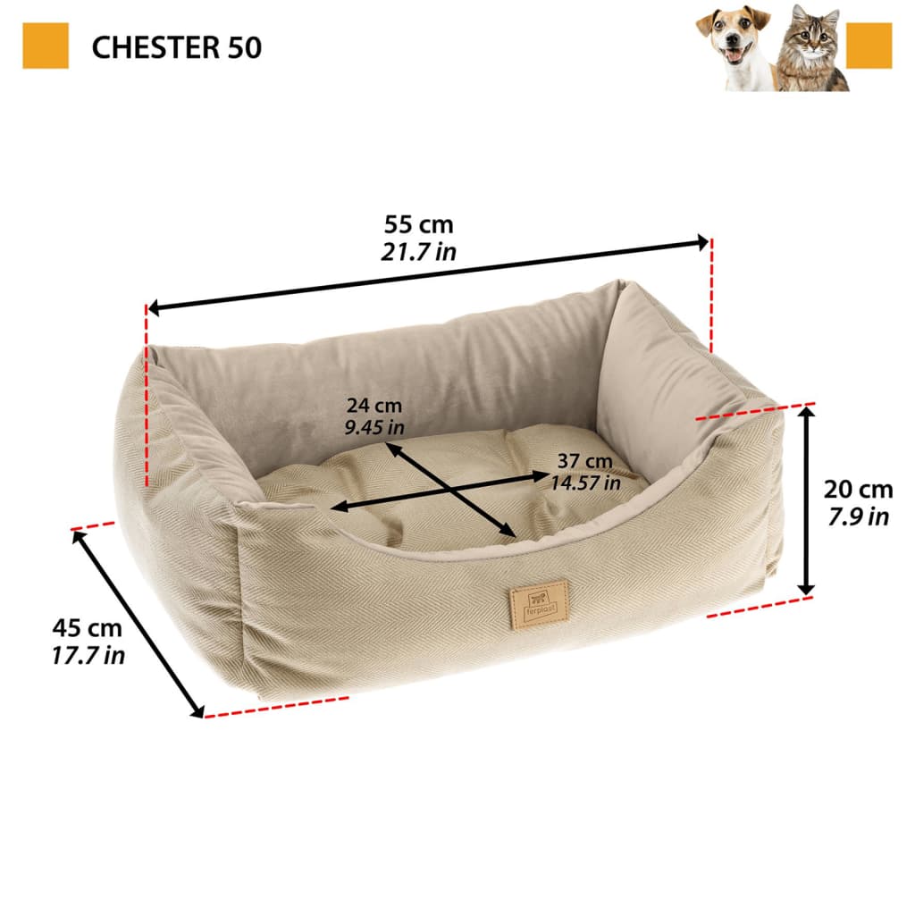 Ferplast Hund und Katzenbett Chester 50 Beige