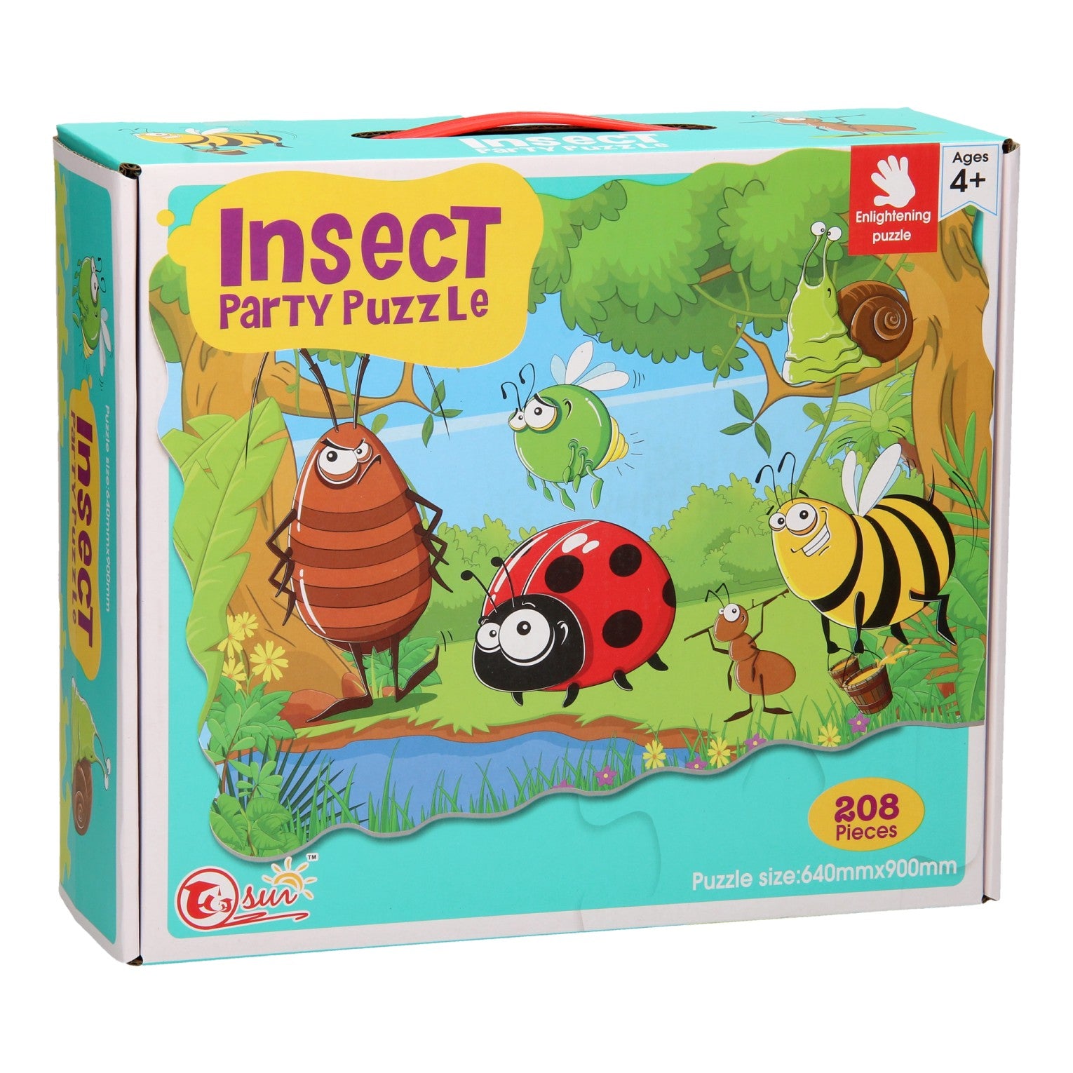 - Insektenparty Mega -Puzzle 208 Stücke (90x64cm)