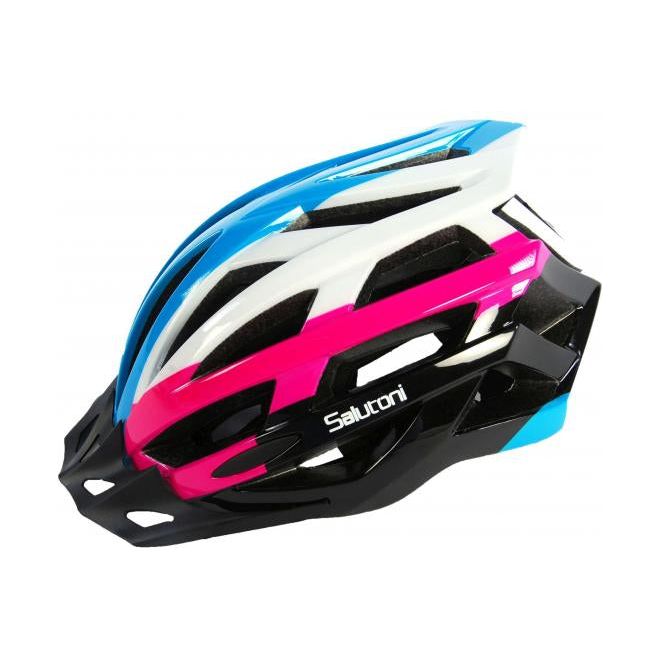 Salutoni Frauen Radfahren Helm - Blau Weiß Rosa - 58-61 cm