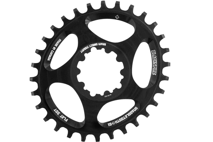 Schwarz -Grepp -Kettenkette Top -Kettenblatt Snoglletooth Oval SRAM Spline 30 0mm Offset