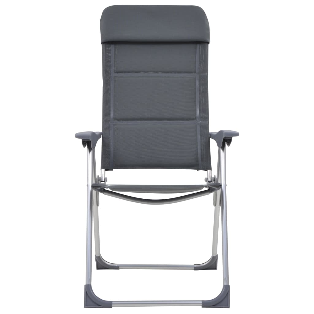 Vidaxl Campingstühle 58x69x111 cm Aluminiumgrau 2 PCs
