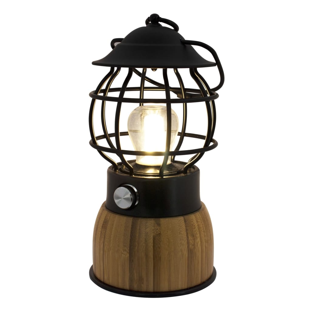 Eurotrail Camping Lampe Brise LED Bambus schwarz