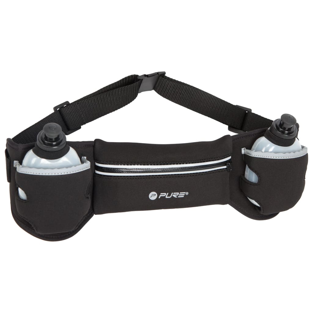 Pure2Improve Pure2improve Running Belt mit 2 Flaschen Schwarz und Grau