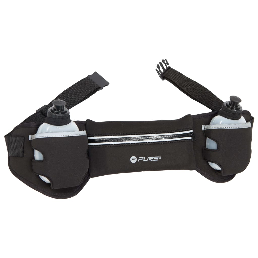 Pure2Improve Pure2improve Running Belt mit 2 Flaschen Schwarz und Grau