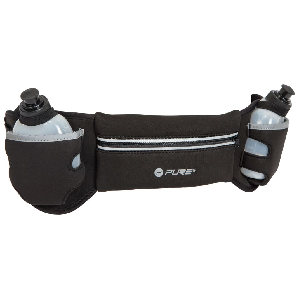 Pure2Improve Pure2improve Running Belt mit 2 Flaschen Schwarz und Grau