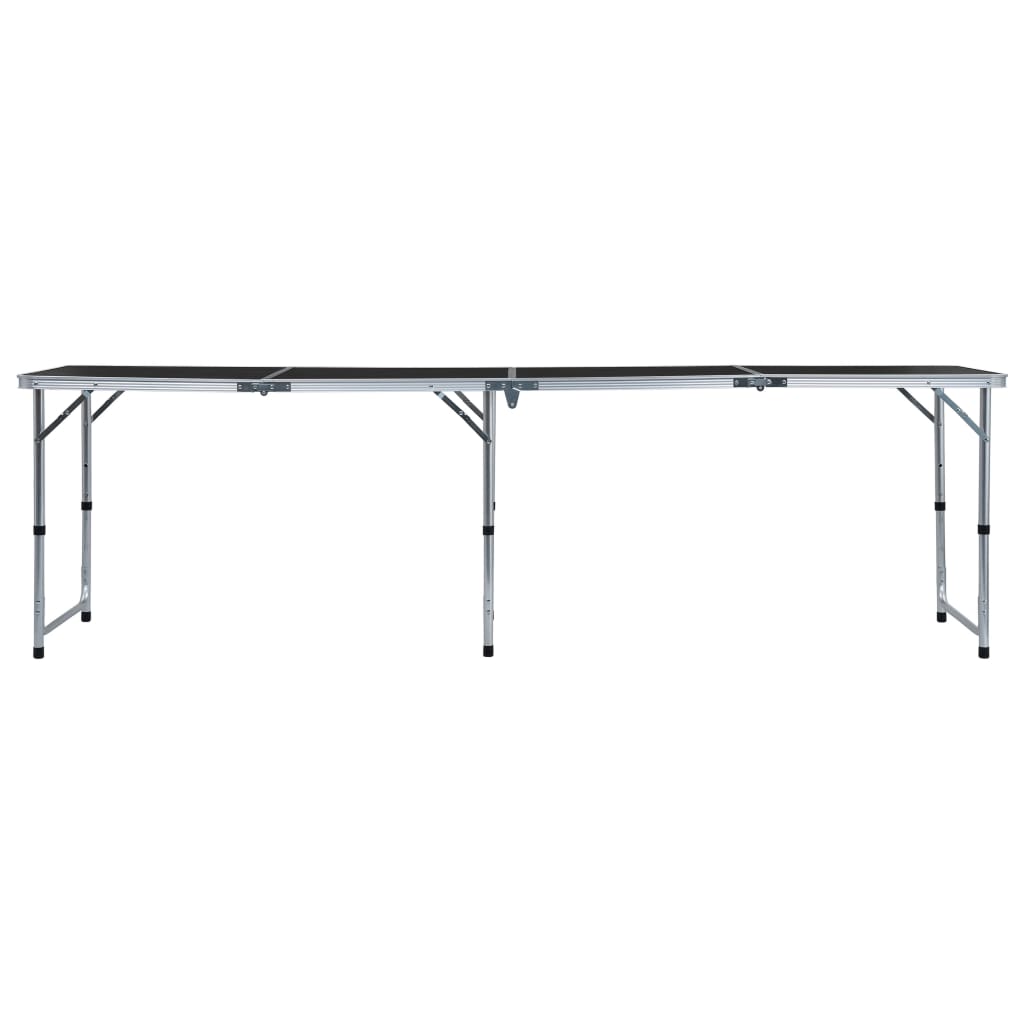 VIDAXL Camping Tabelle zusammenklappbar 240 x 60 cm Aluminiumgrau