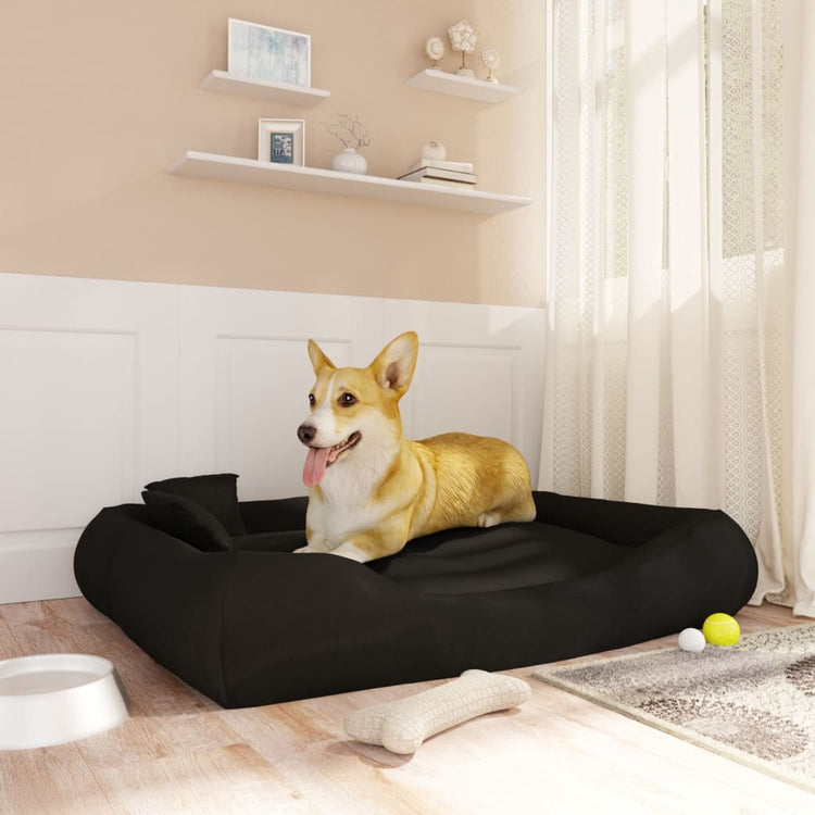 Vidaxl Hundebett mit Kissen 115x100x20 cm Oxford Stoff schwarz