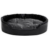 Vidaxl Hundekorb 90x79x20 cm Plüsch und künstliches Leder schwarz und dunkelgrau