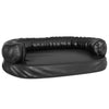 Vidaxl Hundkorb mit ergonomischem Schaum 75x53 cm künstliches Leder schwarz